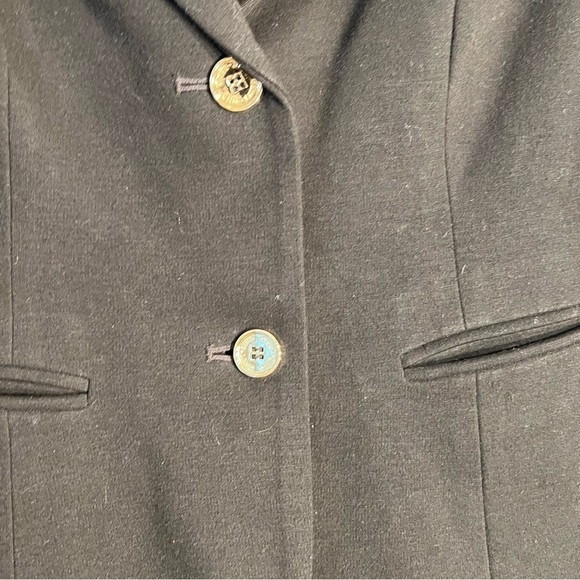 Rare Chic-Land Medium Professional Black 2 Button Blazer Zipper Pocket Square - Picture 11 of 12